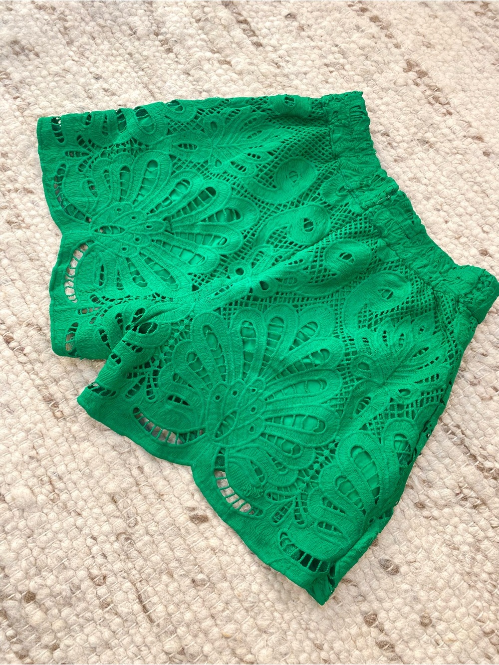 Skies Are Blue Green Lace Floral Shorts, Size XS NWT - Picture 4 of 9